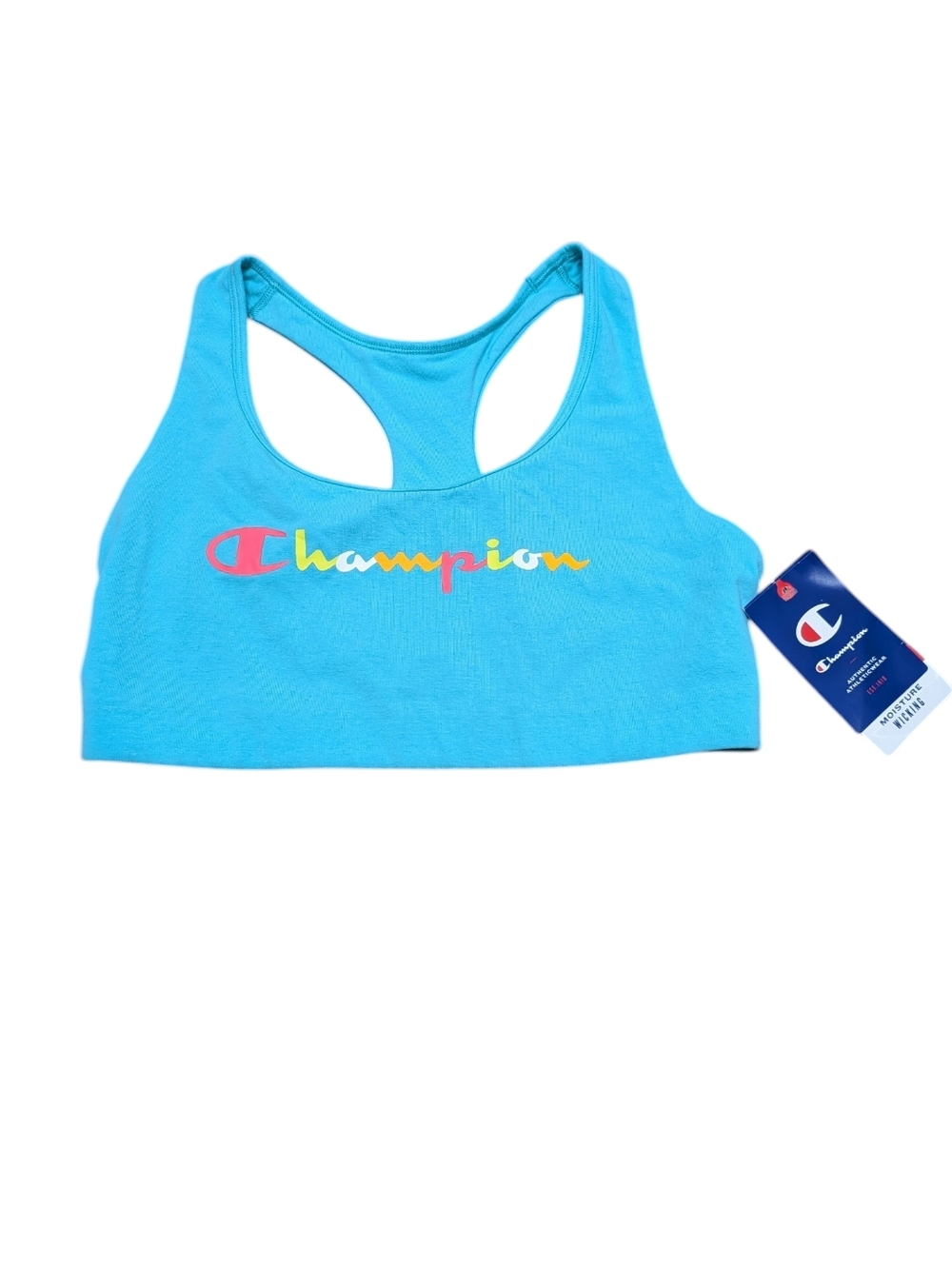New CHAMPION The Authentic Racerback Sports Bra Multicolor Logo (Large) - Picture 3 of 11